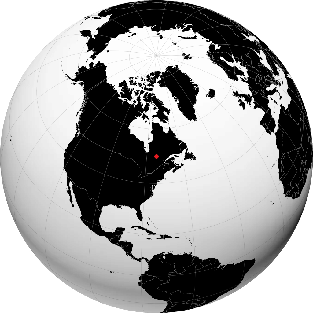 Chibougamau sur le globe
