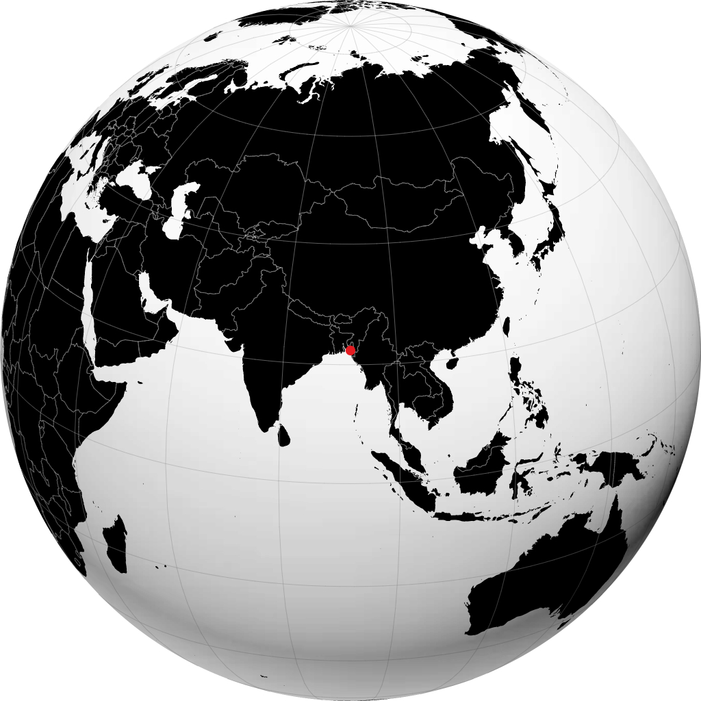 Chittagong sur le globe
