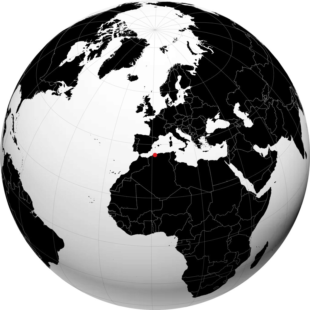 Chlef sur le globe