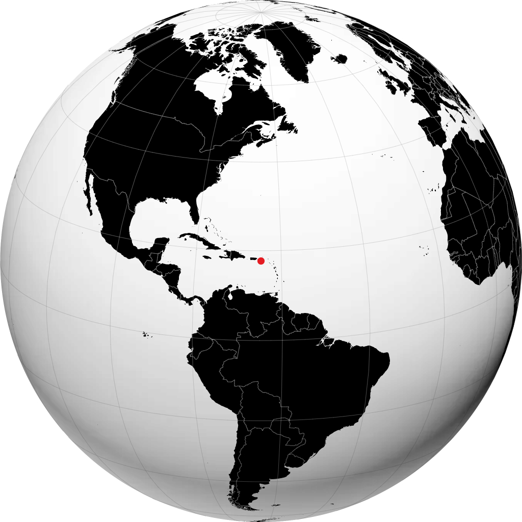 Christiansted sur le globe