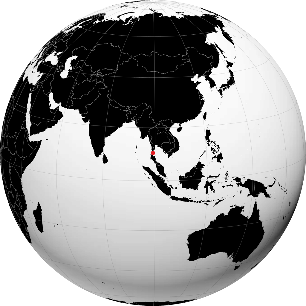 Chumphon sur le globe