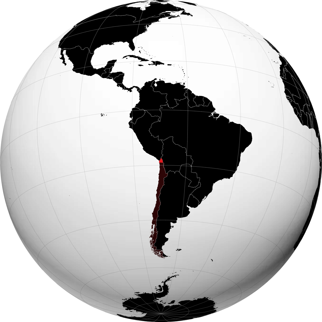Région d'Arica et Parinacota sur le globe