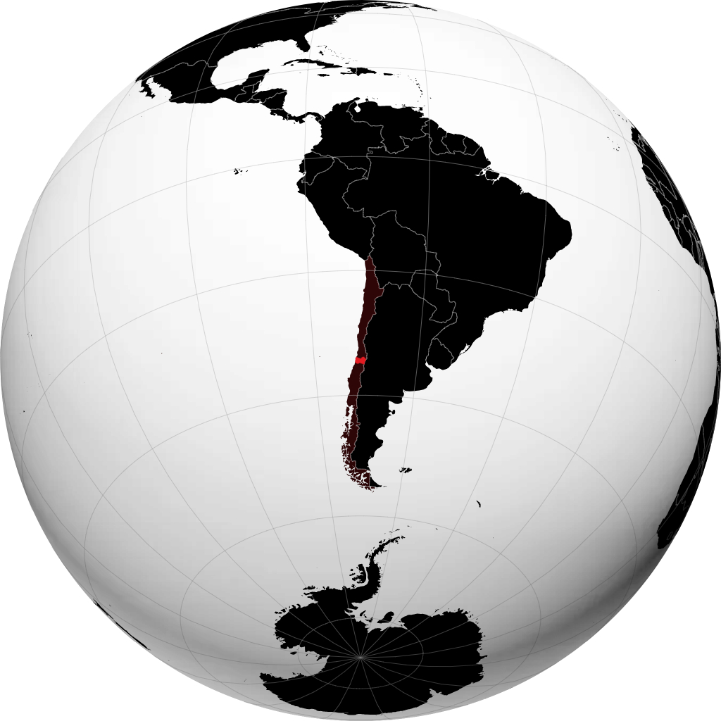 Région du Libertador General Bernardo O'Higgins sur le globe