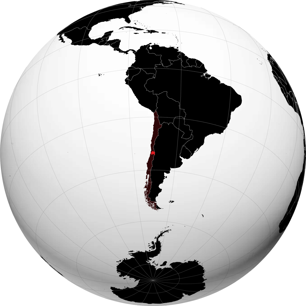 Région Métropolitaine de Santiago sur le globe