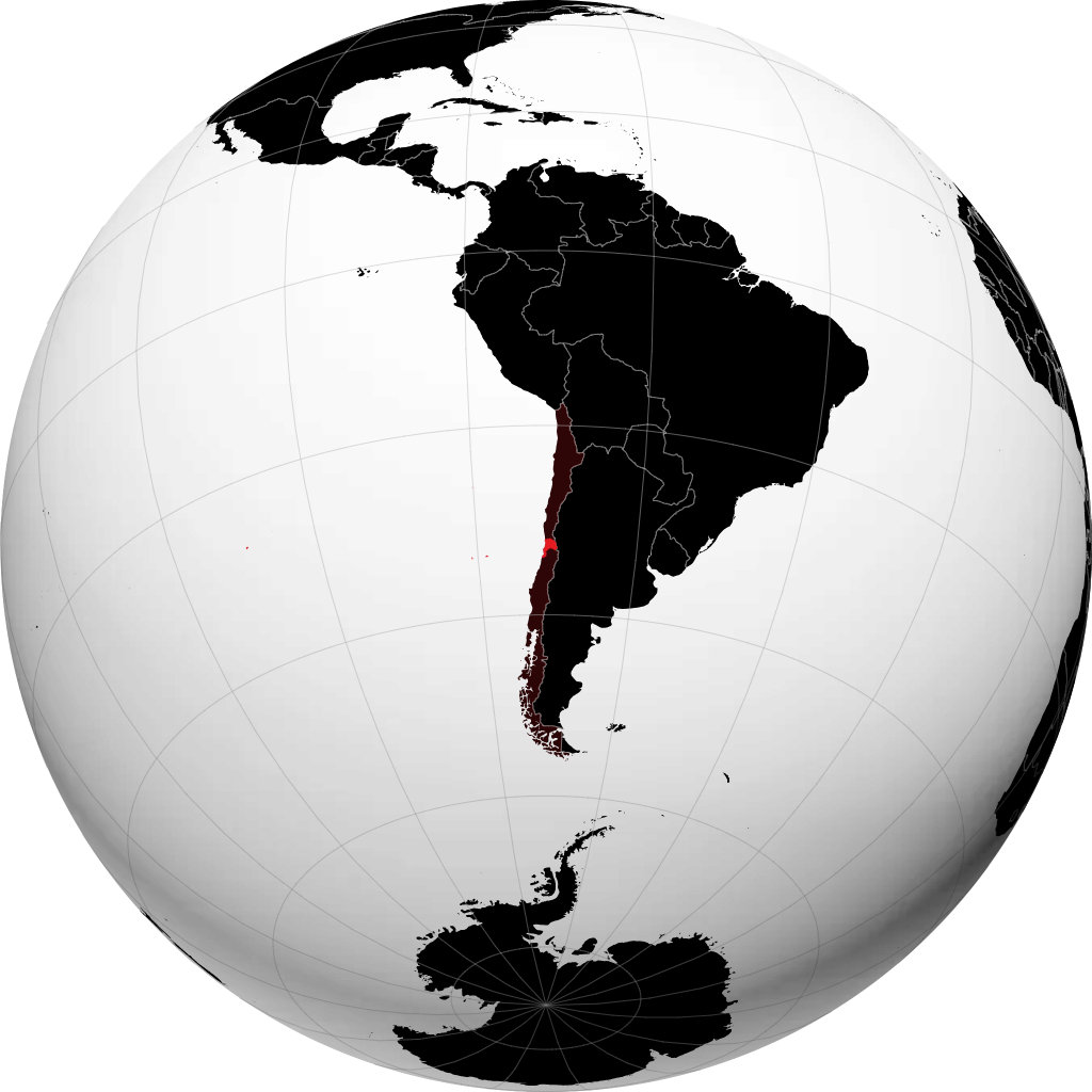 Région de Valparaíso sur le globe