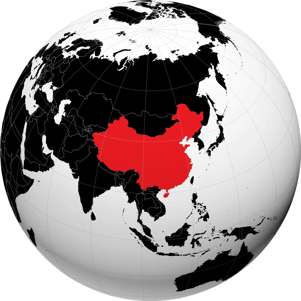 Chine sur le globe