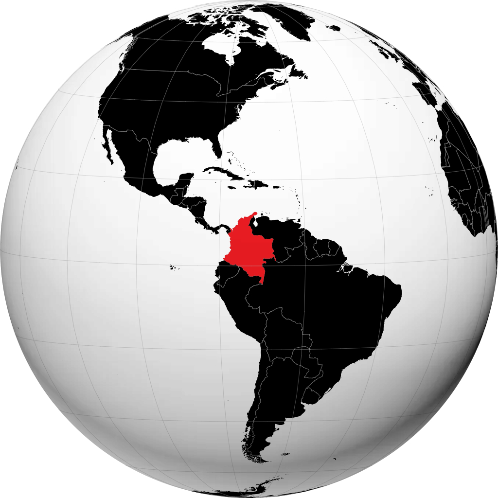 Colombie sur le globe