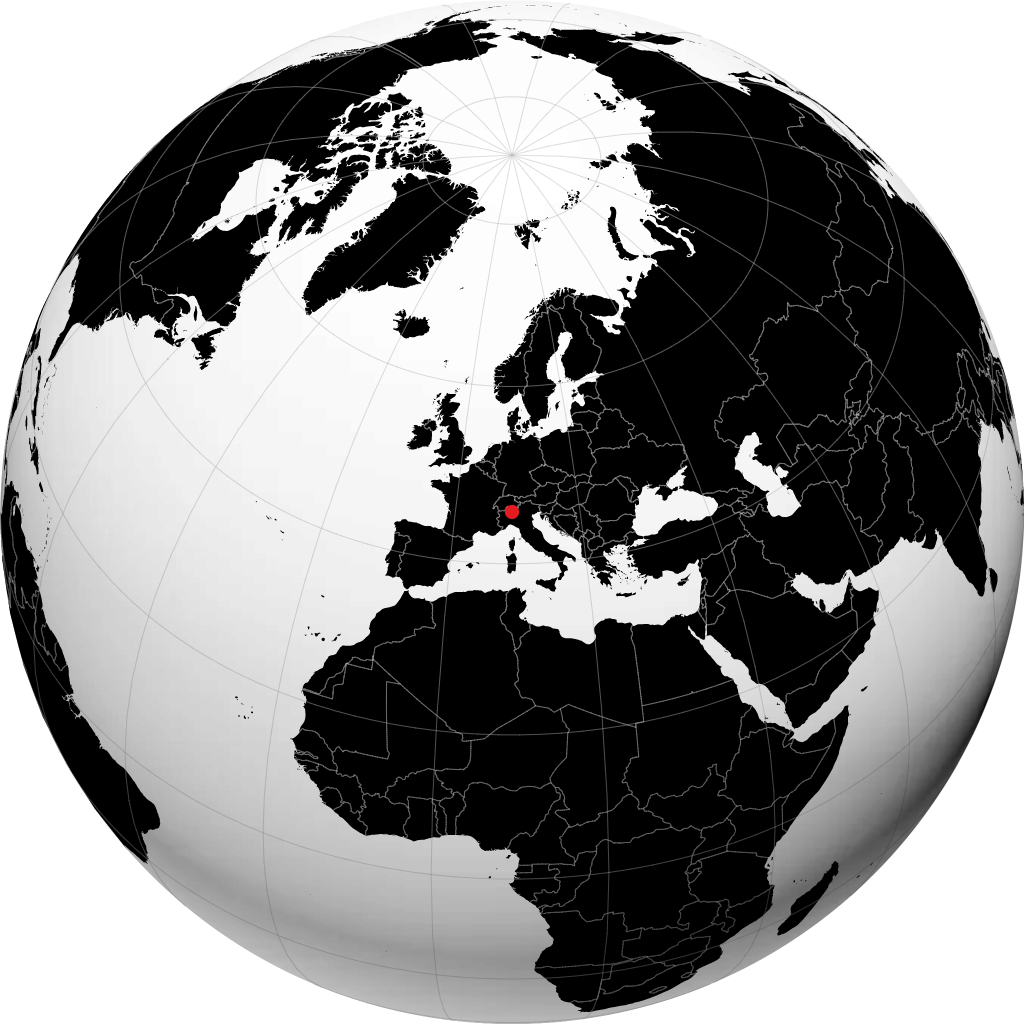 Côme sur le globe
