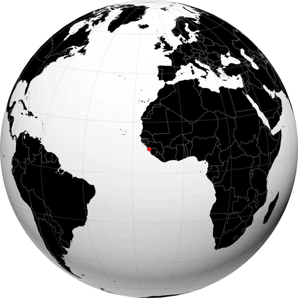 Conakry sur le globe