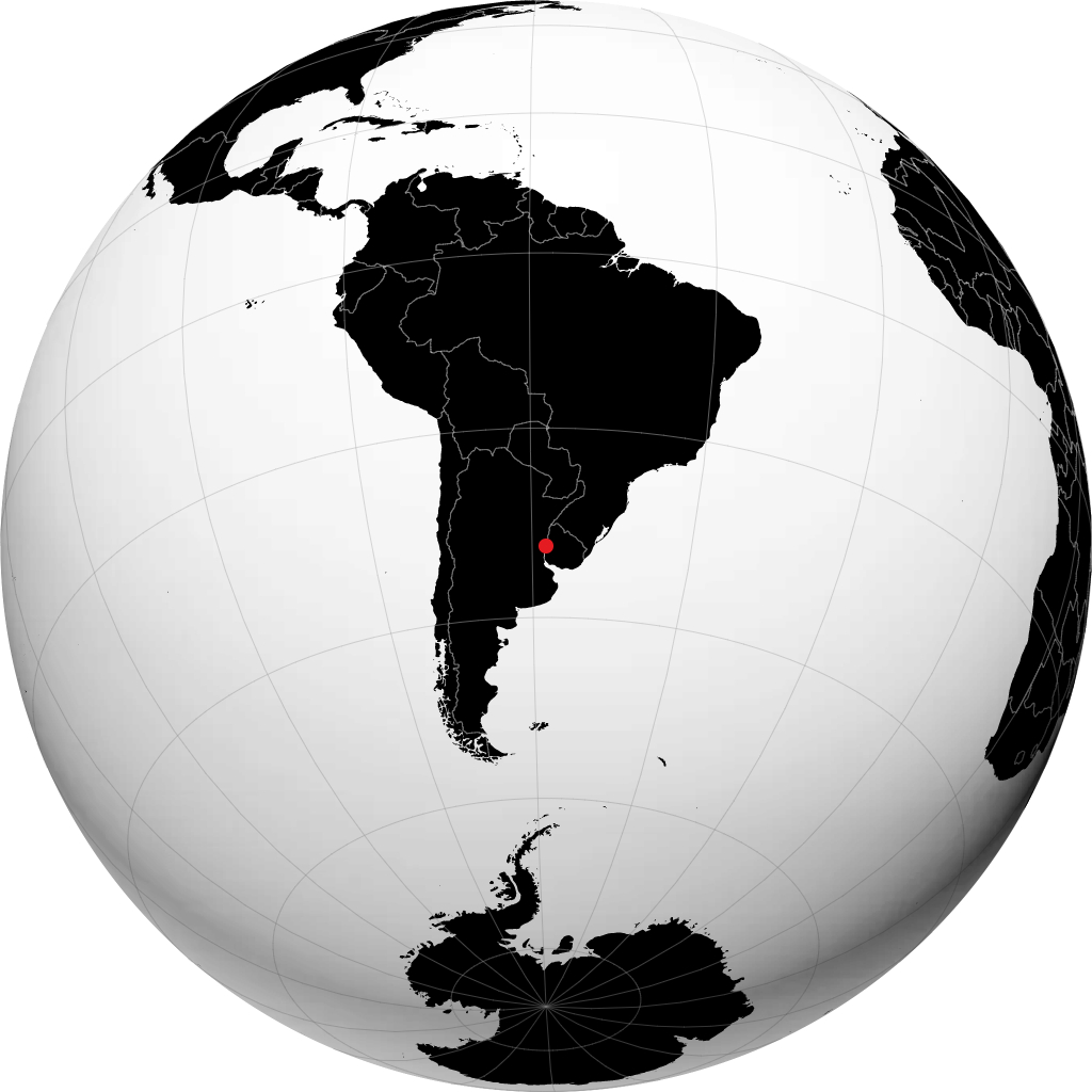 Concepción del Uruguay sur le globe