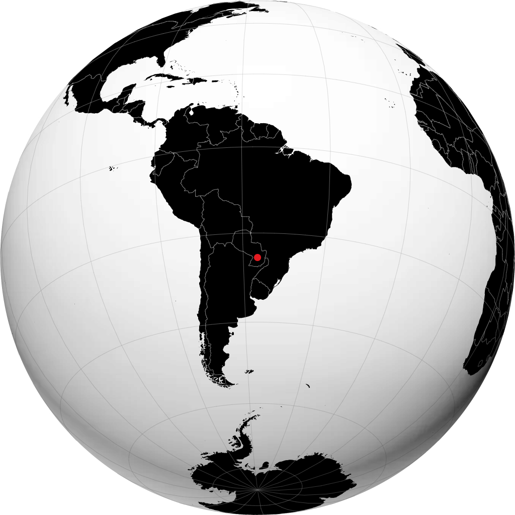 Coronel Oviedo sur le globe