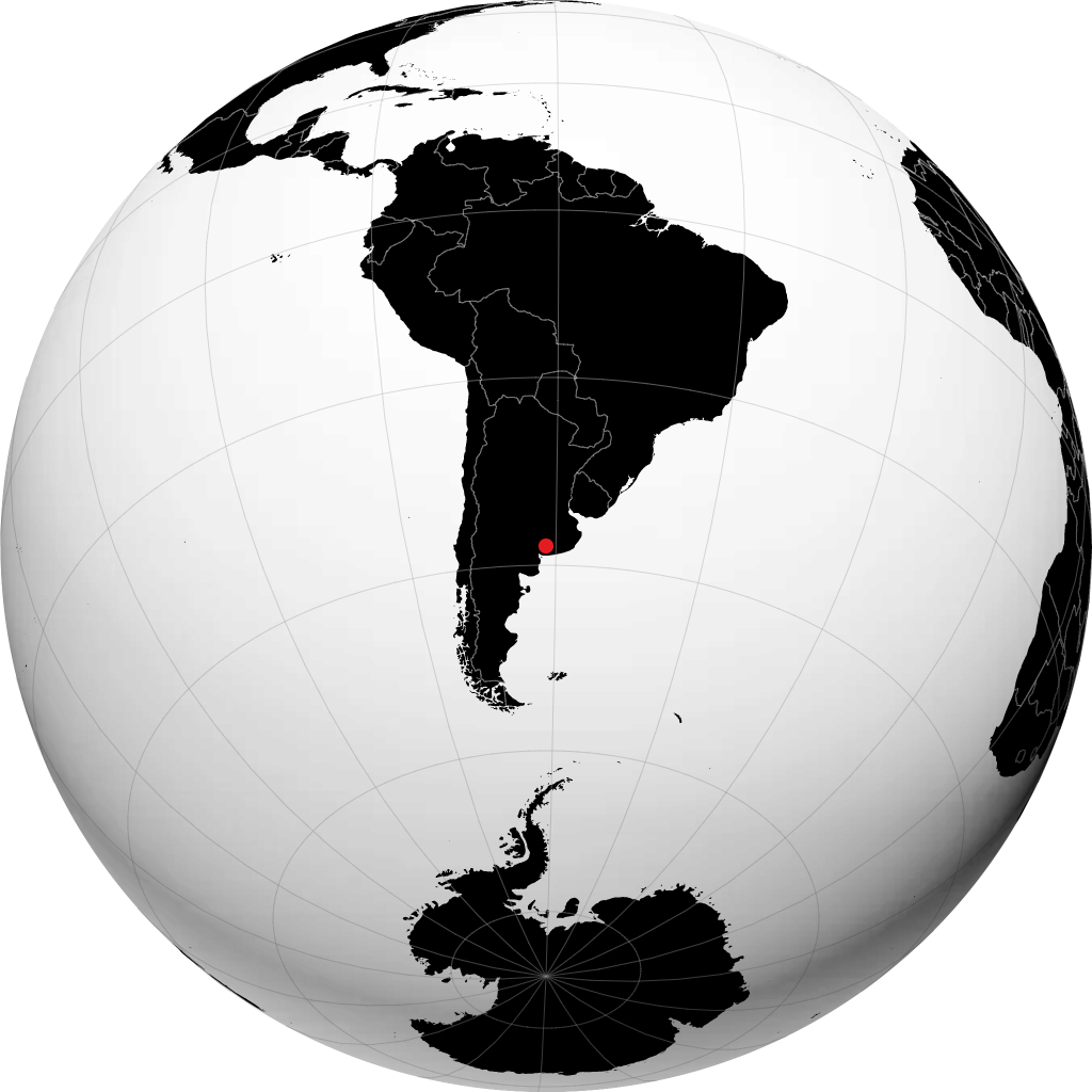 Coronel Pringles sur le globe
