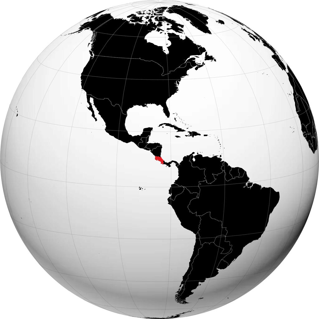 Costa Rica sur le globe