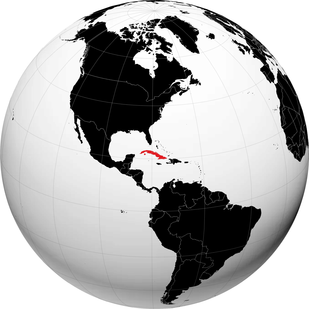Cuba sur le globe