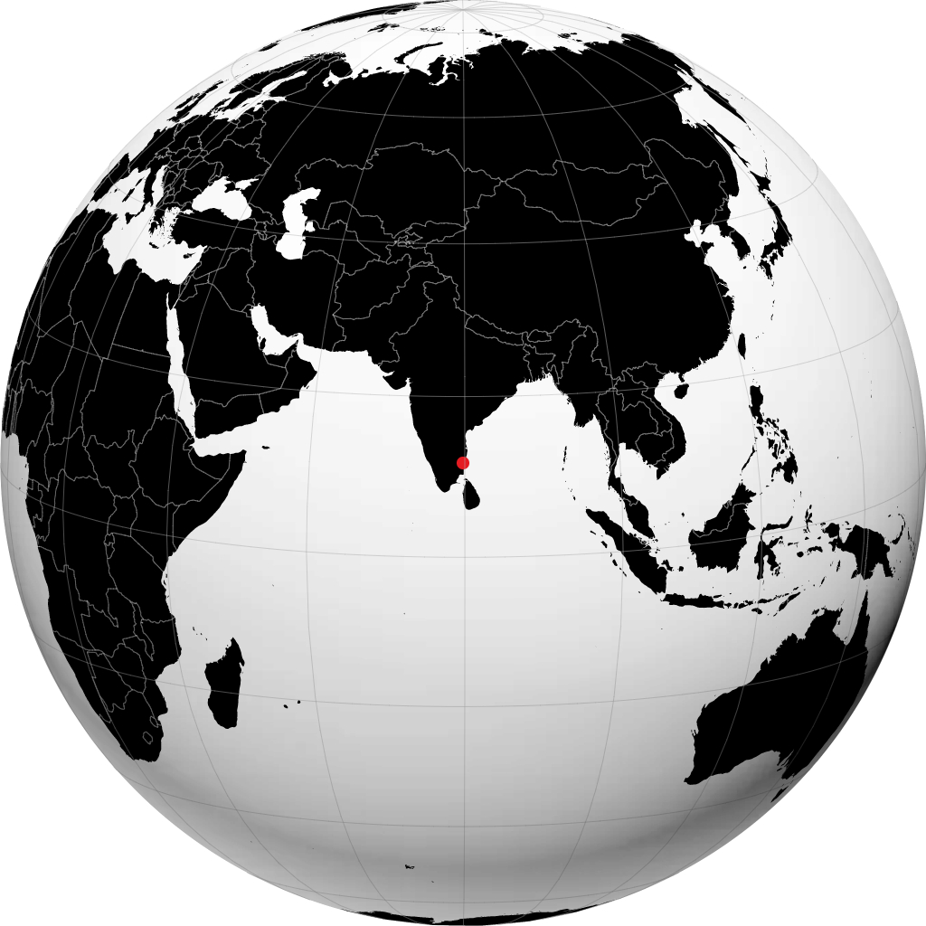 Cuddalore sur le globe