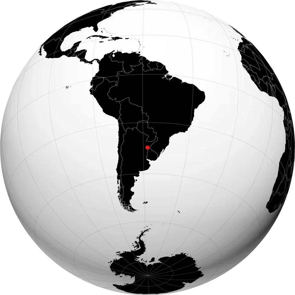 Curuzú Cuatiá sur le globe