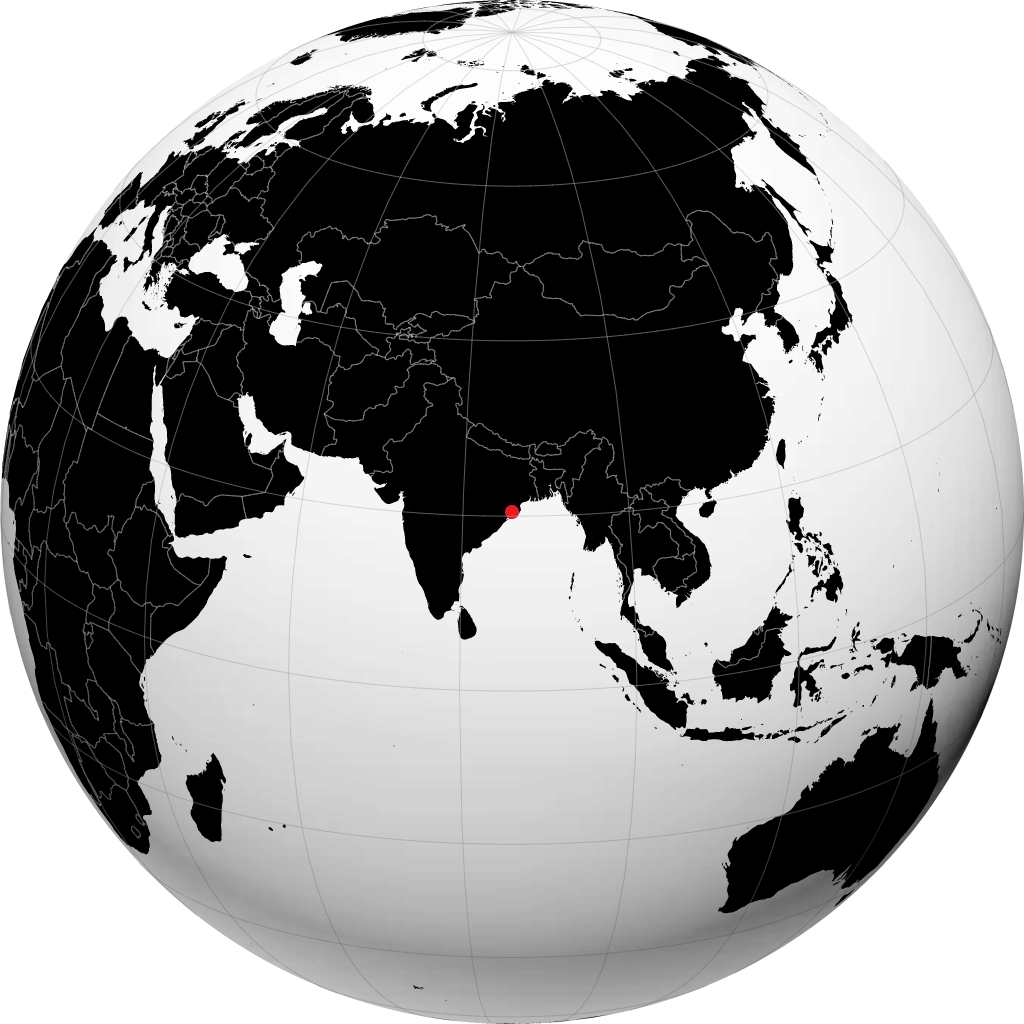 Cuttack sur le globe