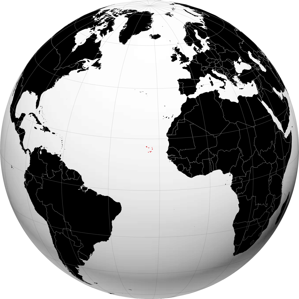 Cap-Vert sur le globe
