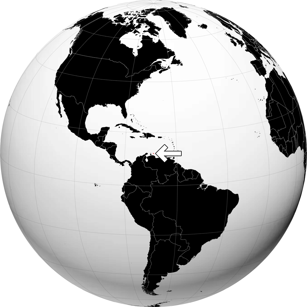 Curaçao sur le globe