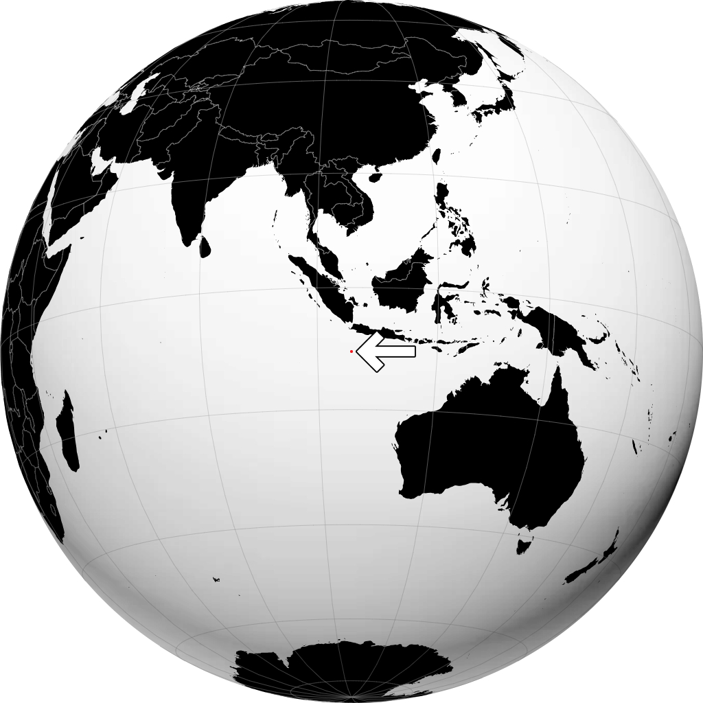 Île Christmas sur le globe