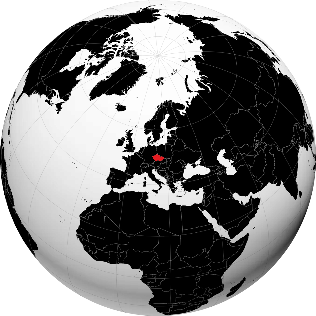 République tchèque sur le globe