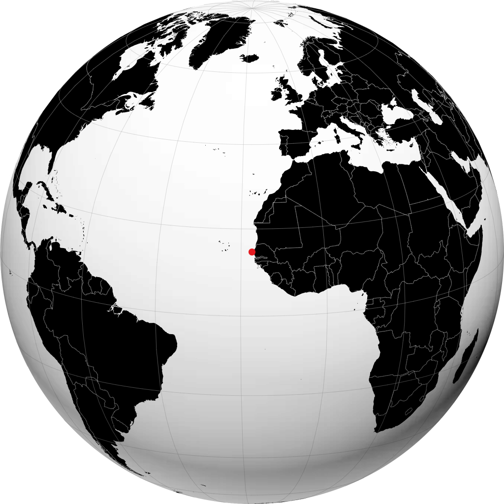 Dakar sur le globe