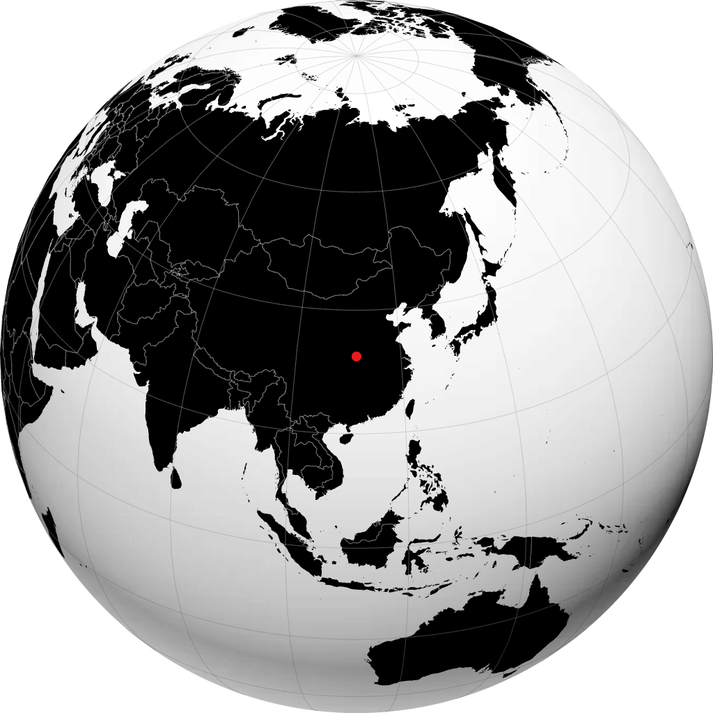 Danjiangkou sur le globe