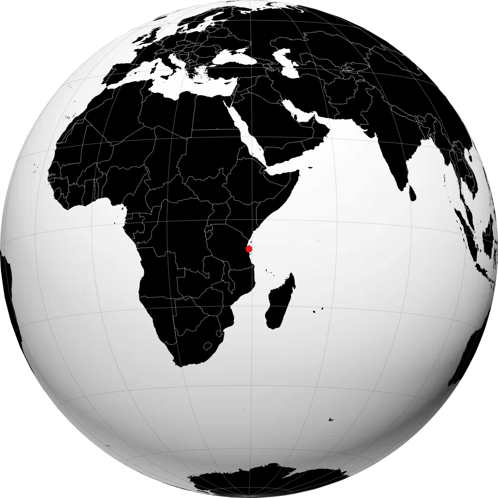 Dar es Salaam sur le globe