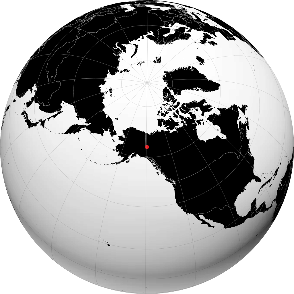 Dawson City sur le globe