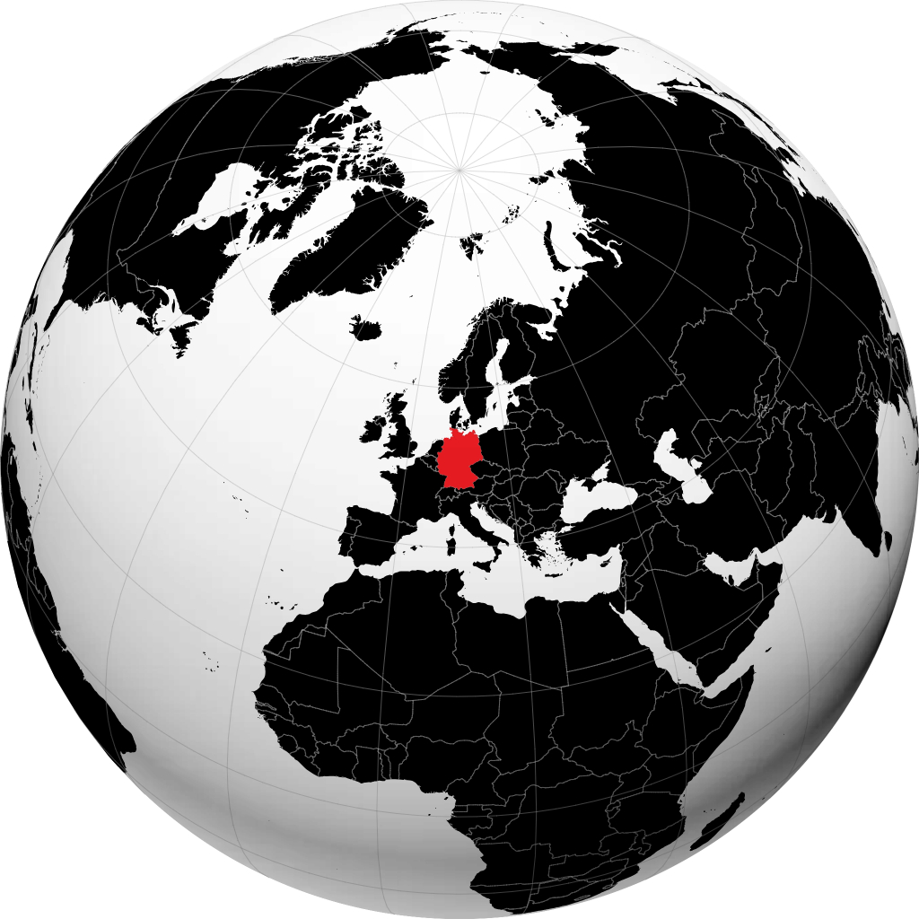 Allemagne sur le globe