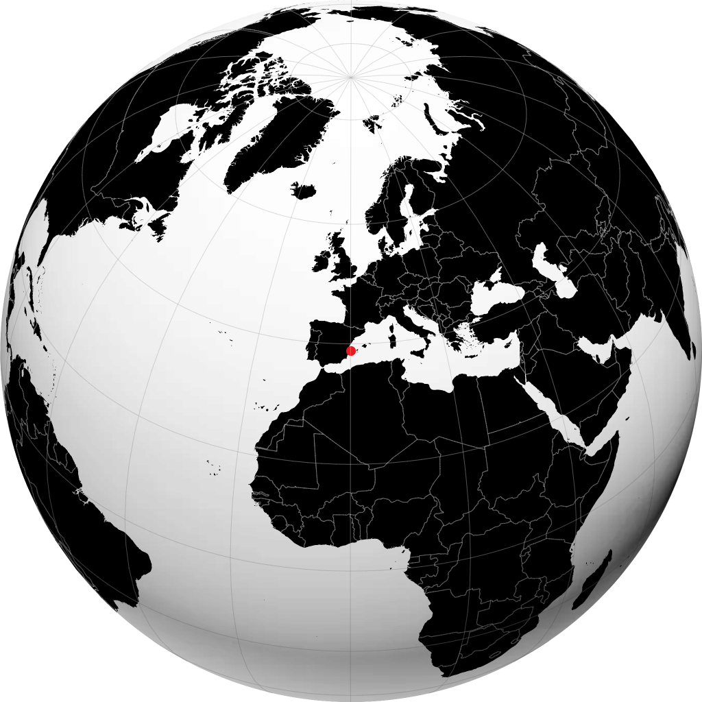 Dénia sur le globe