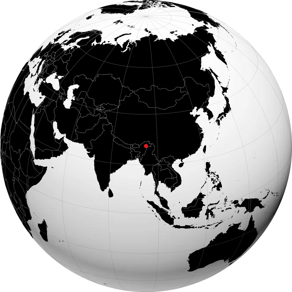 Dibrugarh sur le globe