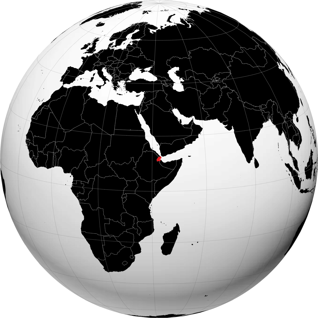 Djibouti sur le globe