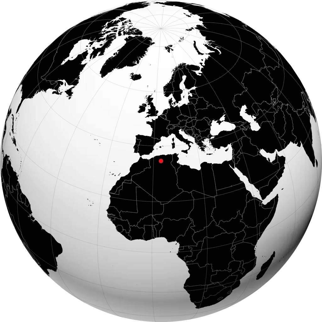 Djelfa sur le globe