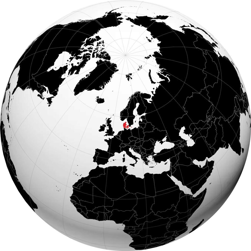 Danemark sur le globe
