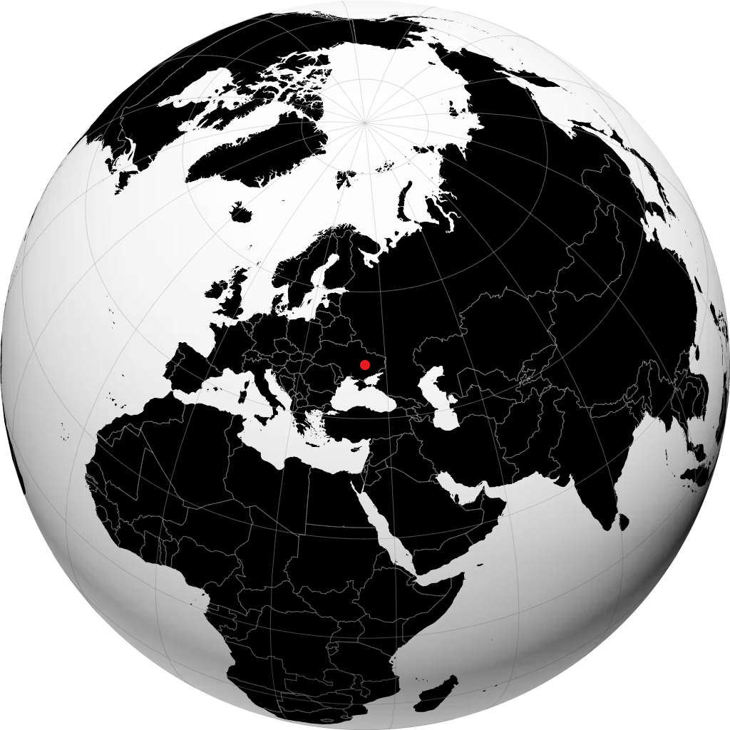 Dnipro sur le globe