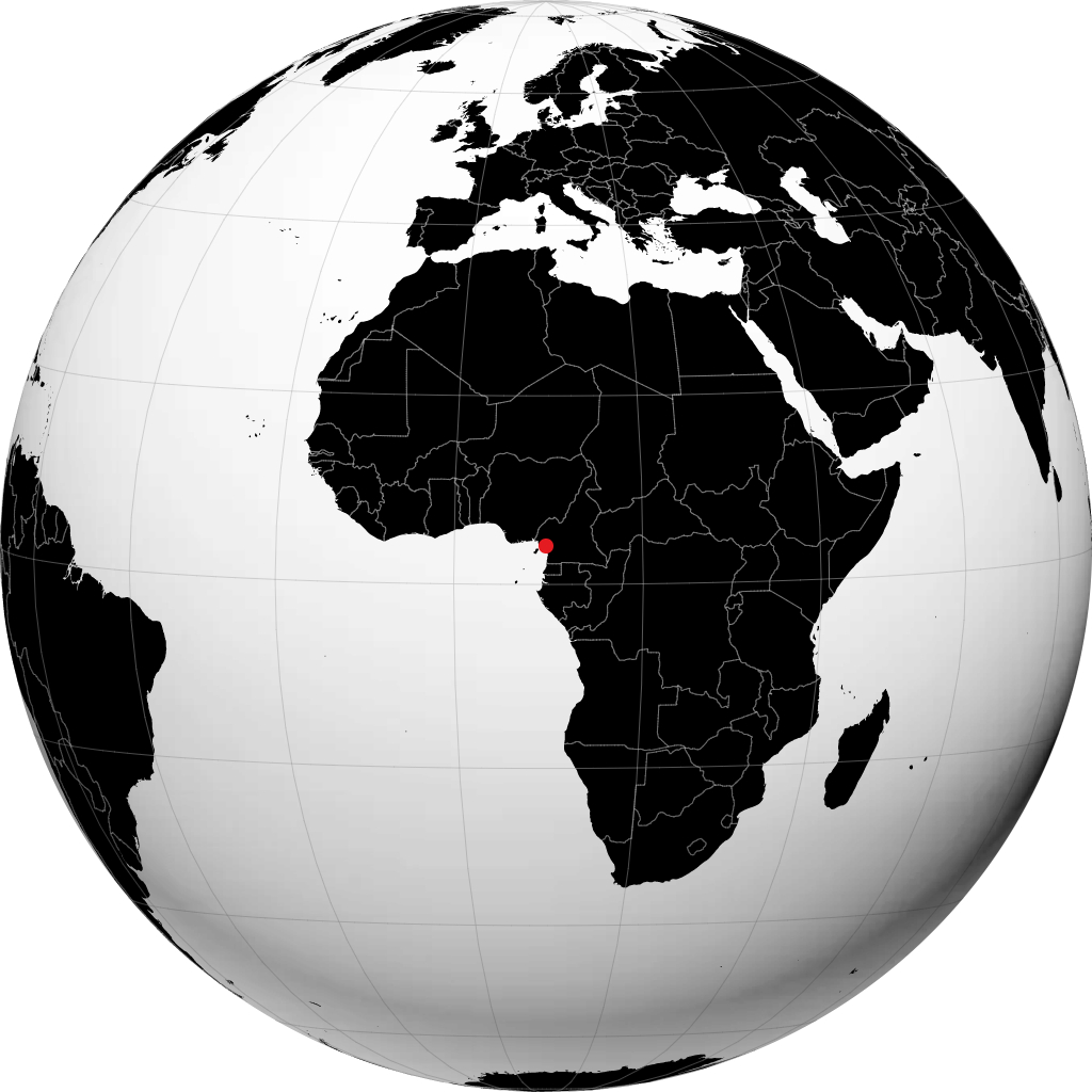 Douala sur le globe