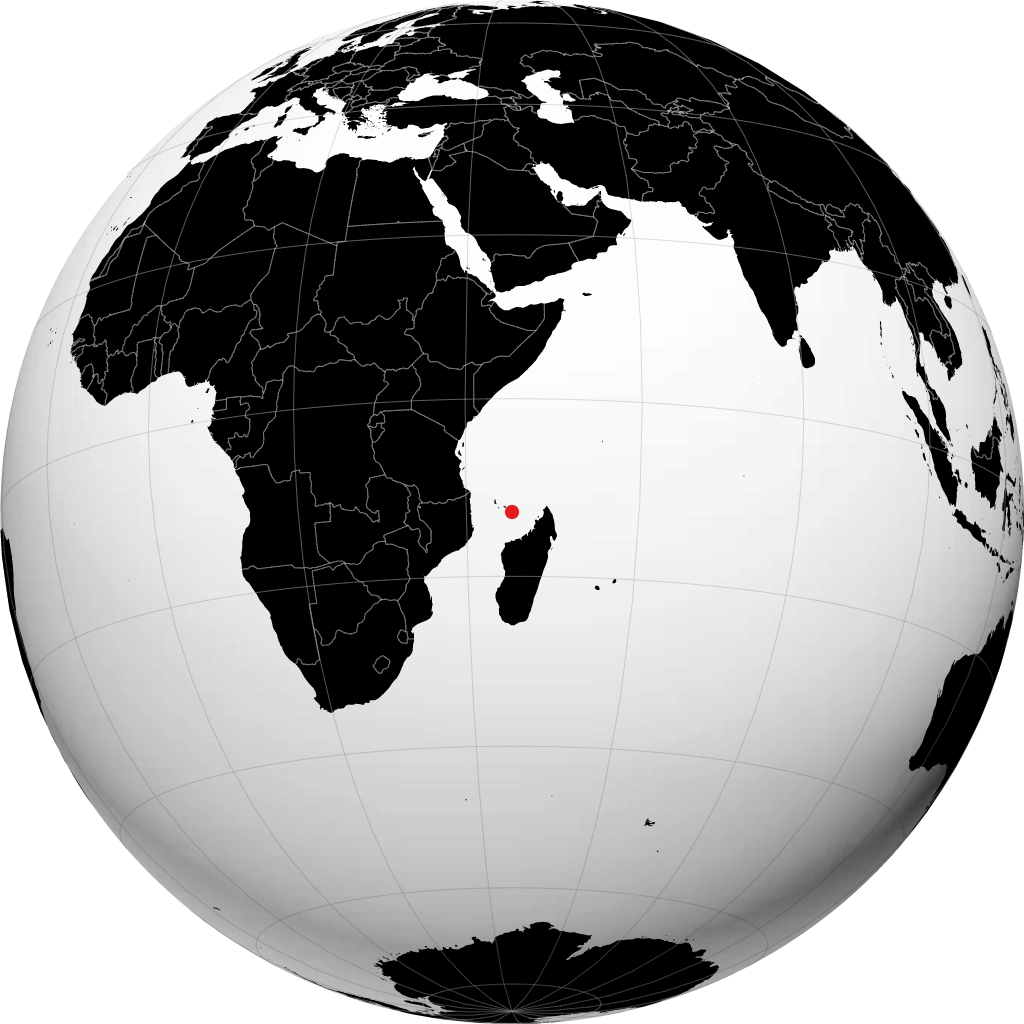 Dzaoudzi sur le globe