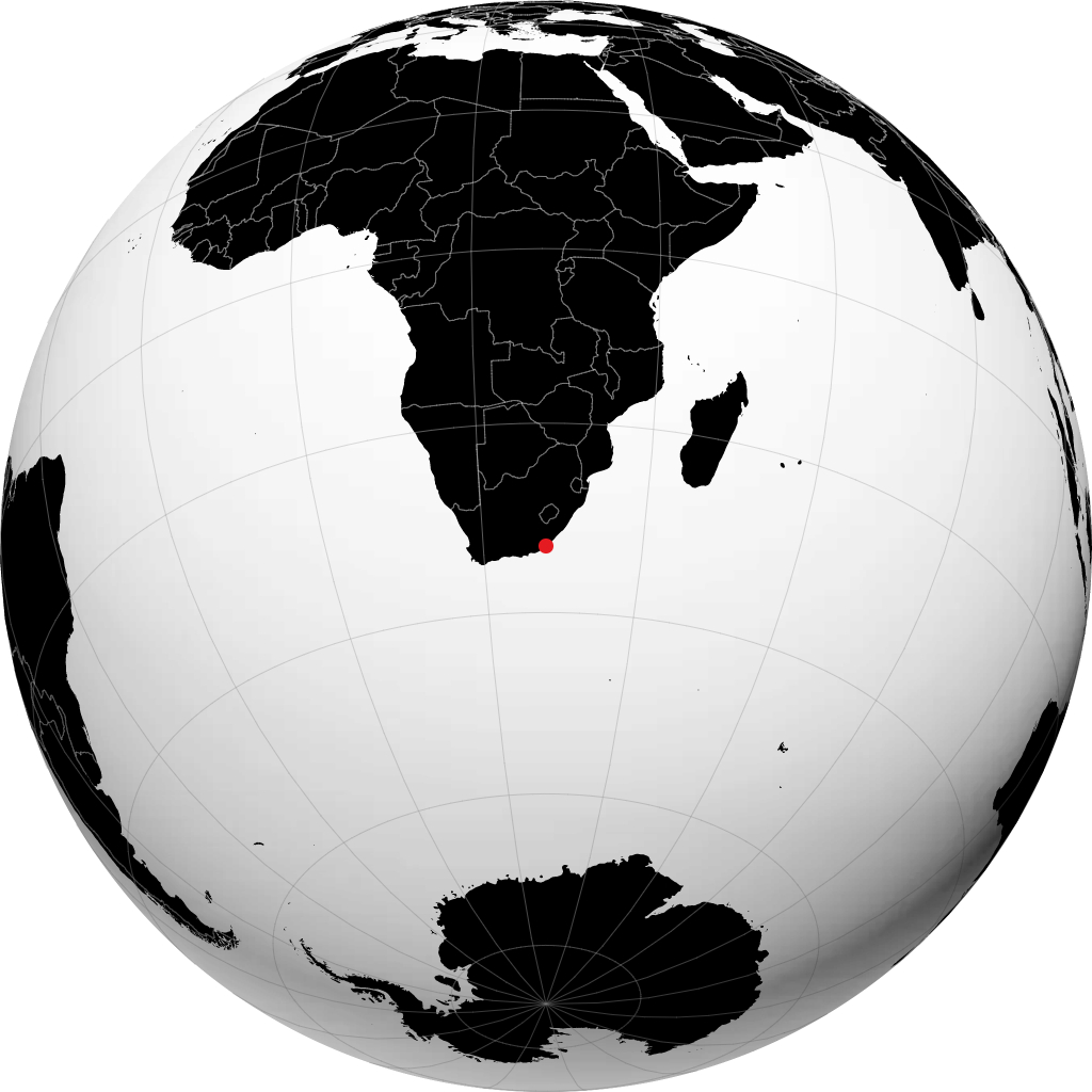 East London sur le globe