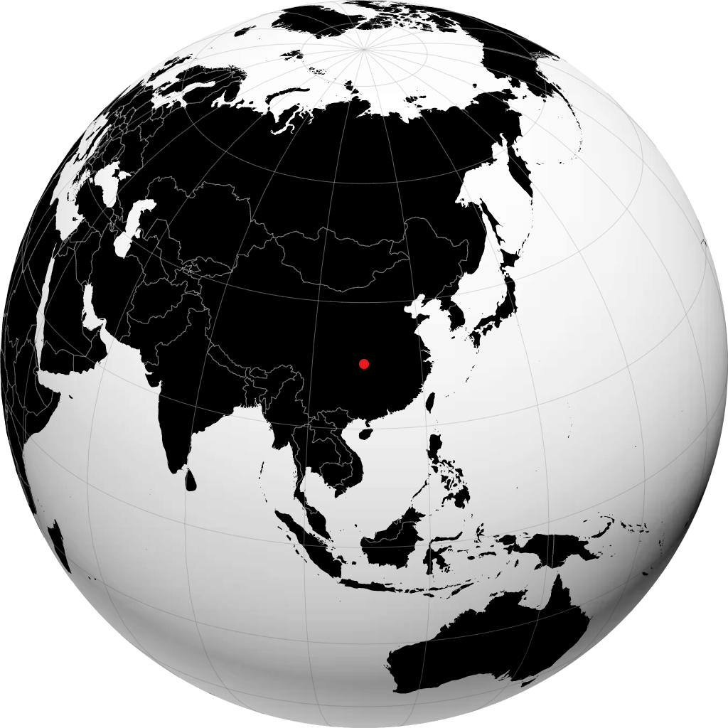 Enshi sur le globe