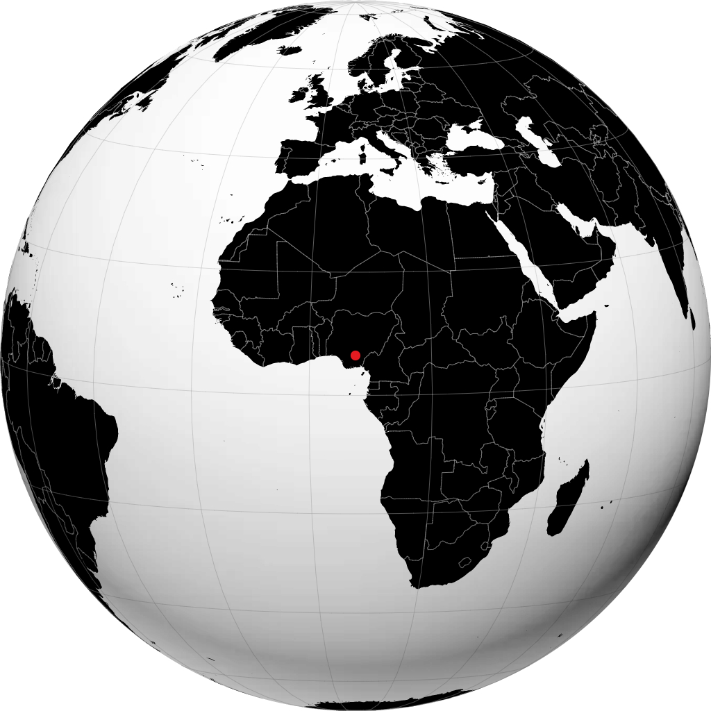 Enugu sur le globe