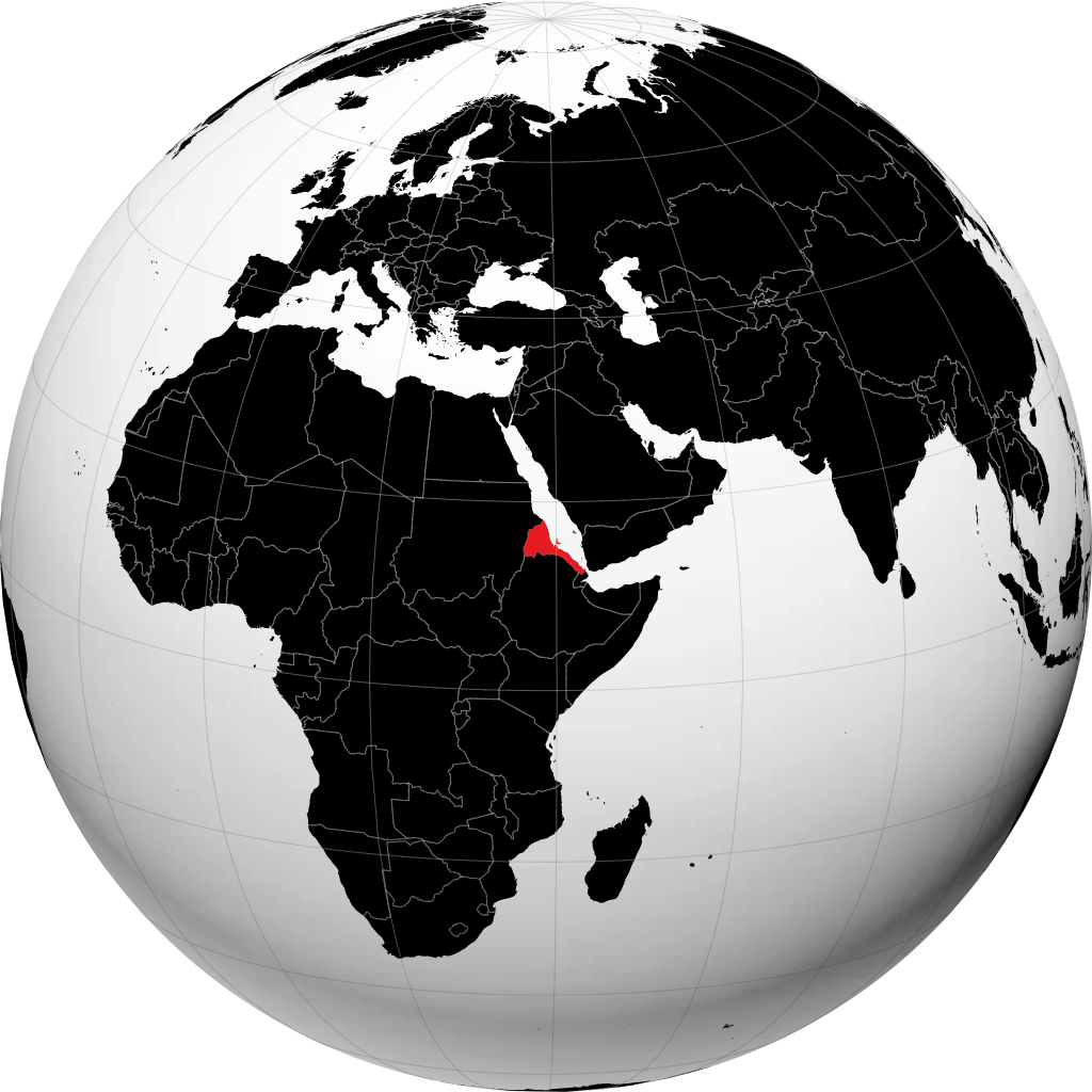 Érythrée sur le globe