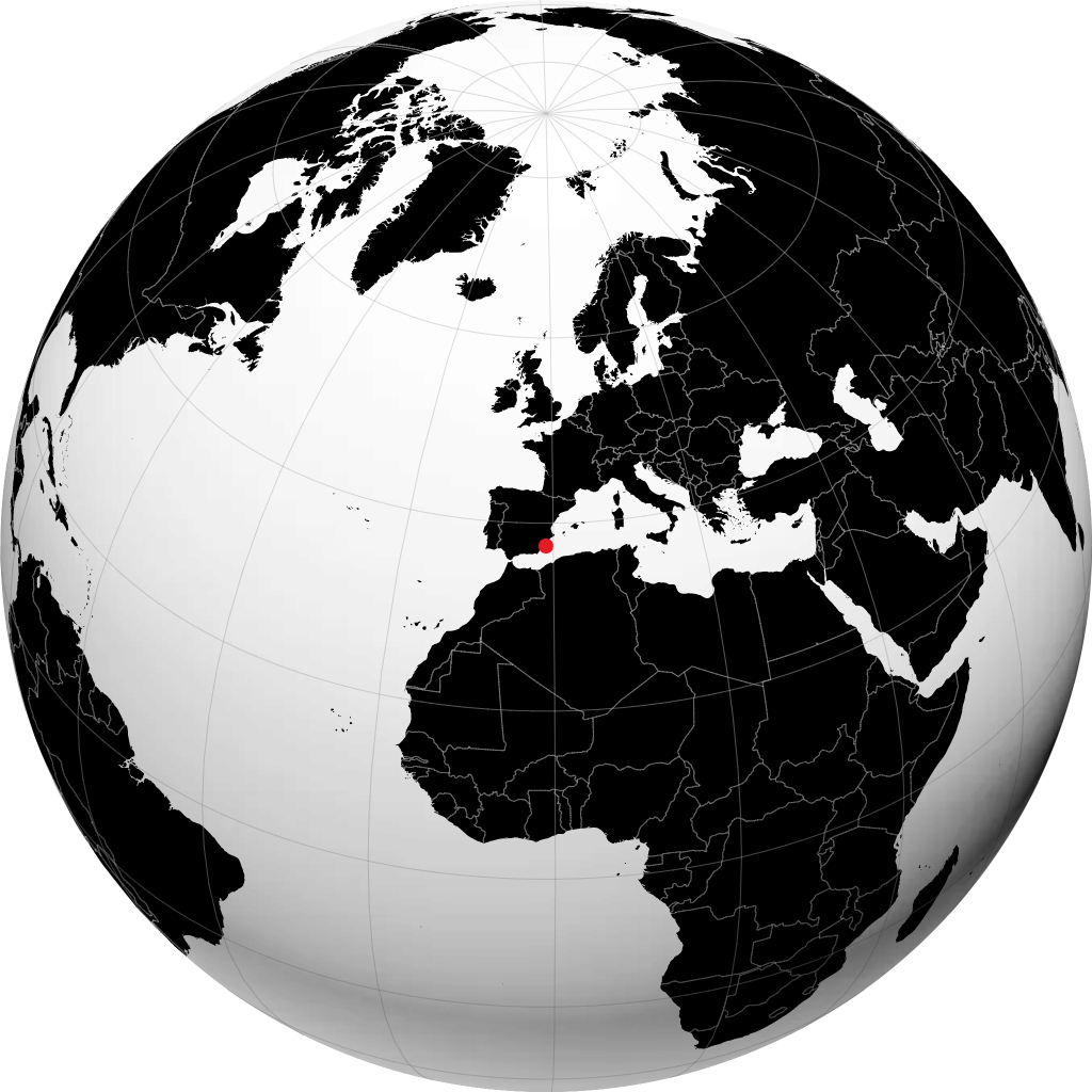 Carthagène sur le globe