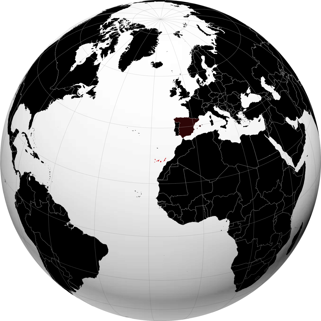 Îles Canaries sur le globe