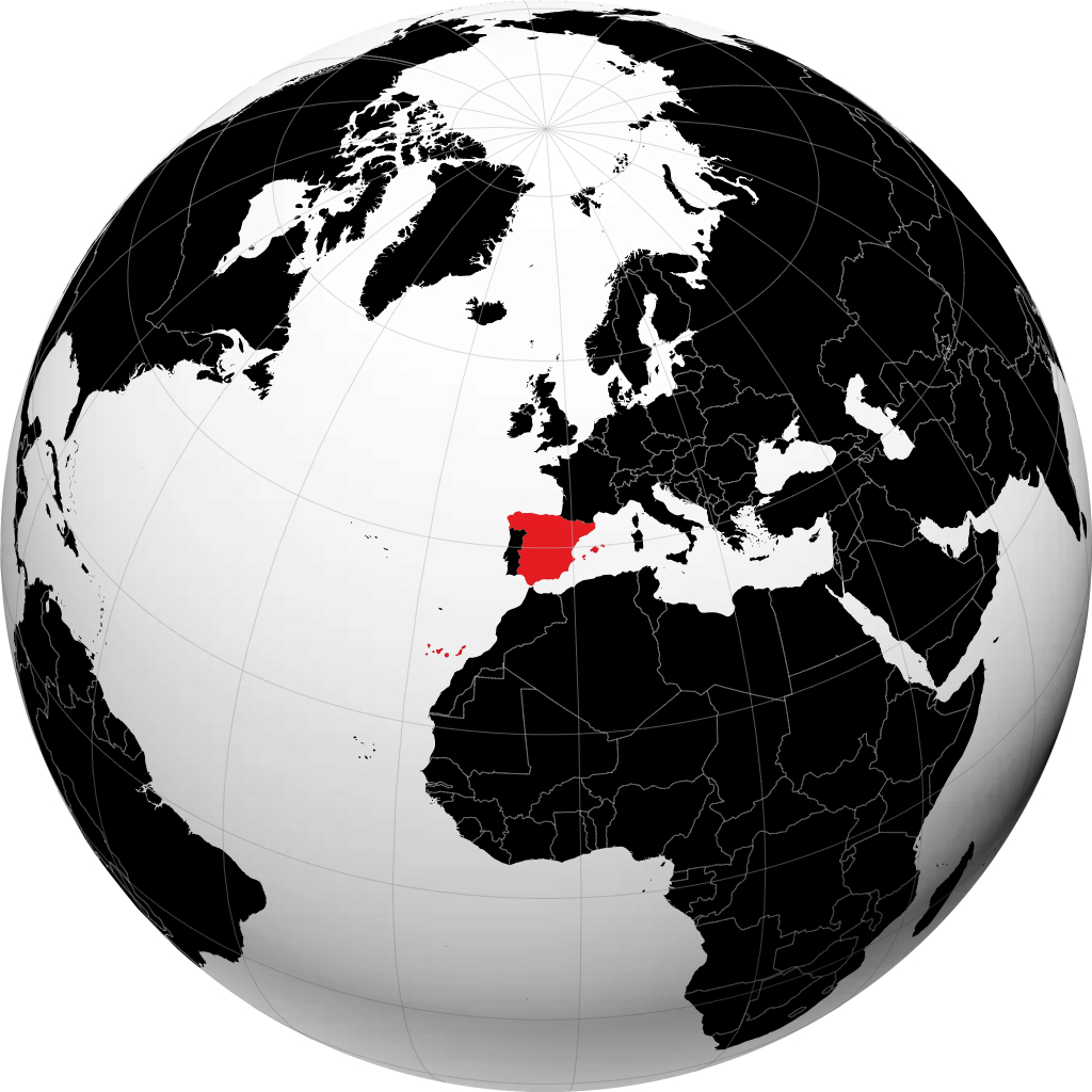 Espagne sur le globe