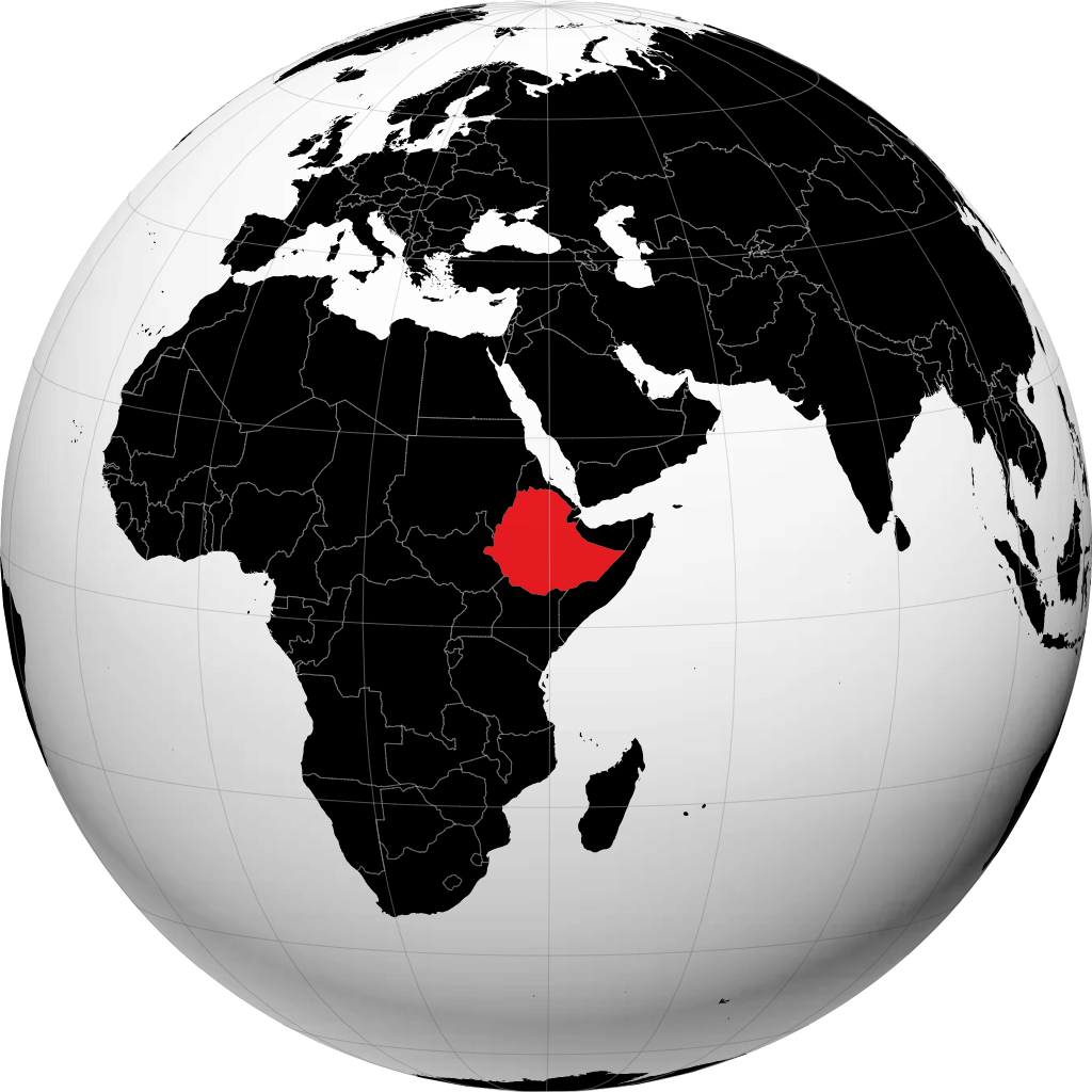 Éthiopie sur le globe