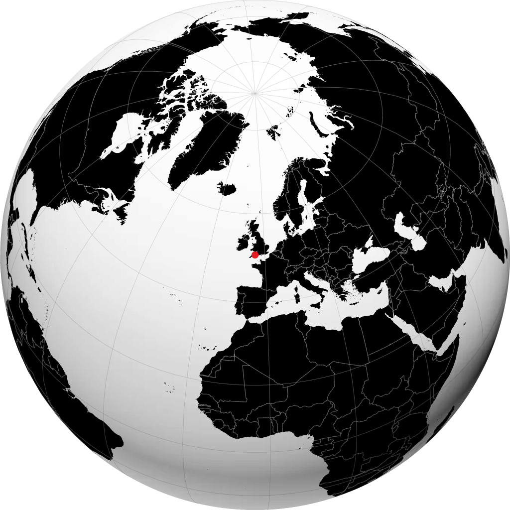 Exeter sur le globe