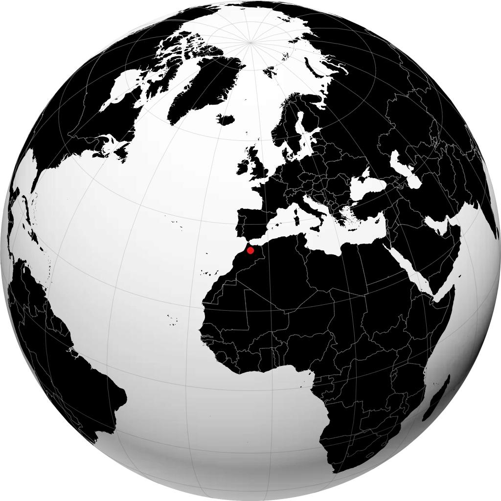 Fès sur le globe