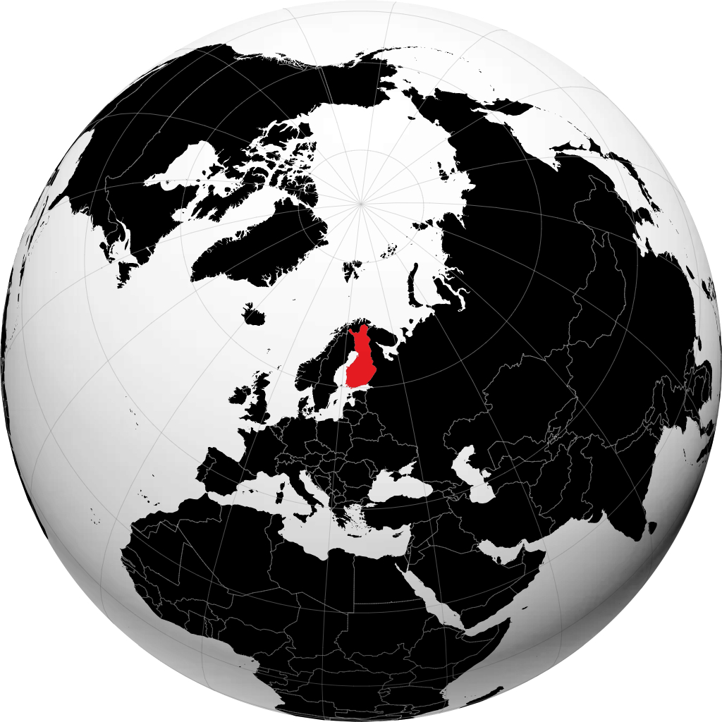 Finlande sur le globe
