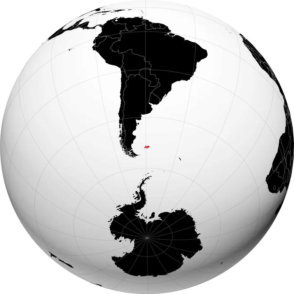 Îles Malouines sur le globe